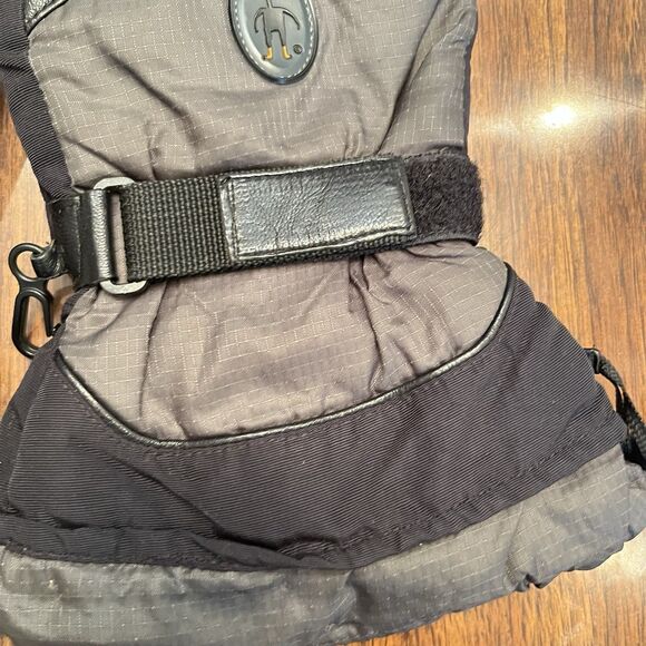 Smartwool Mittens Leather Men Large Black Wool Blend Lined Skiing - Picture 5 of 14